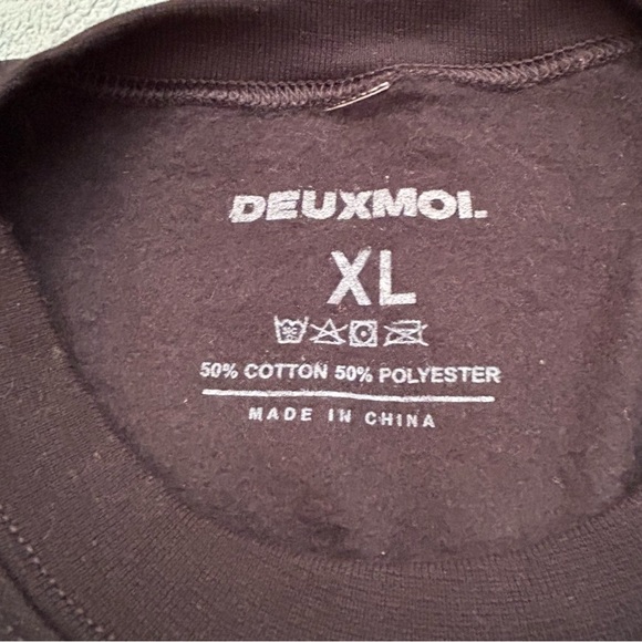 Deuxmoi “Anon Pls” black crew neck sweatshirt merch - Picture 2 of 4